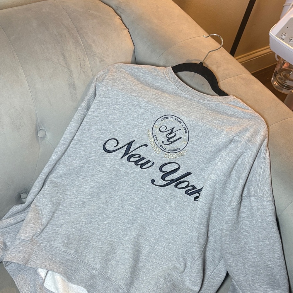 Garage Gray New York Crew Neck Sweater